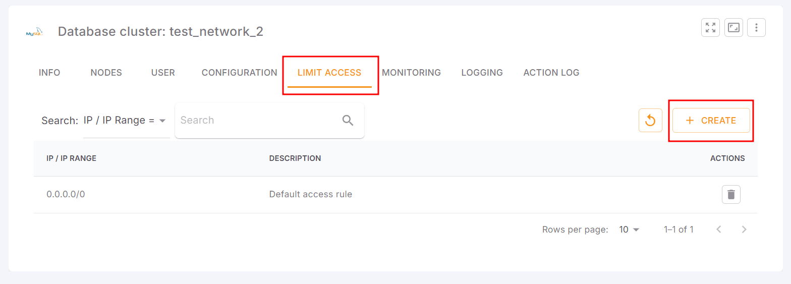 Limit tab